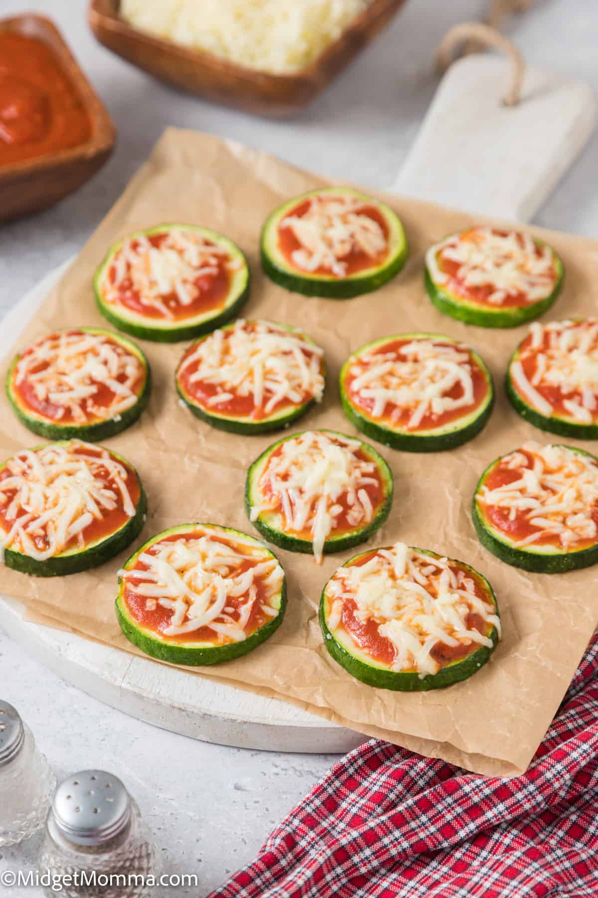 Easy Zucchini Pizza Bites on a serving dish