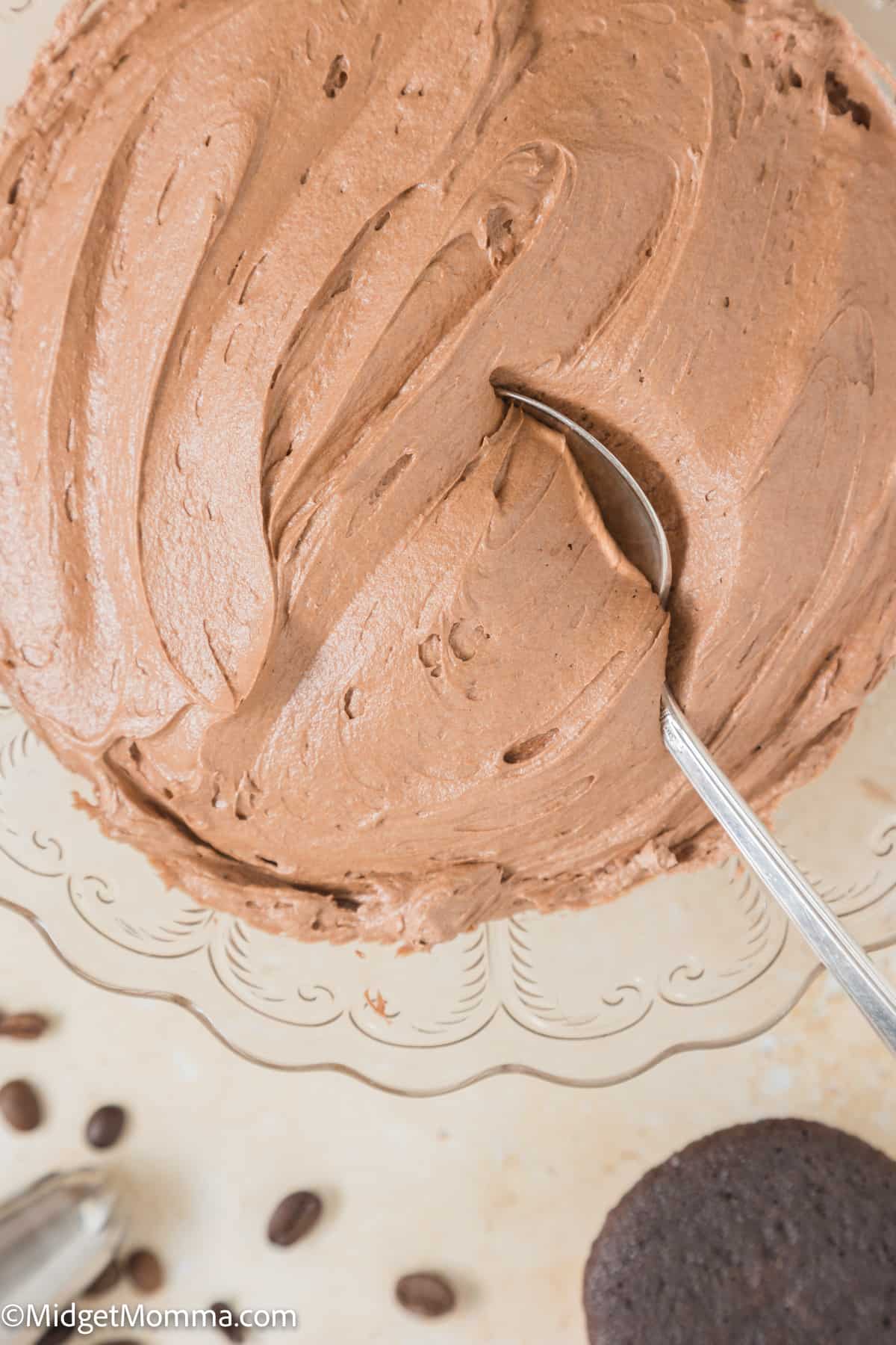 bowl of Mocha Buttercream Frosting 