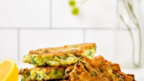 Zucchini Fritters Recipe stacked