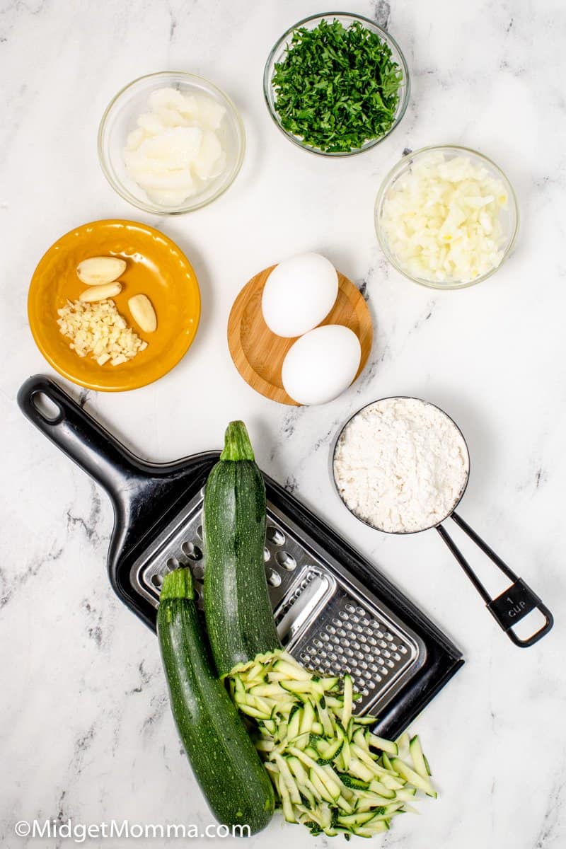 Zucchini Fritters Recipe ingredients