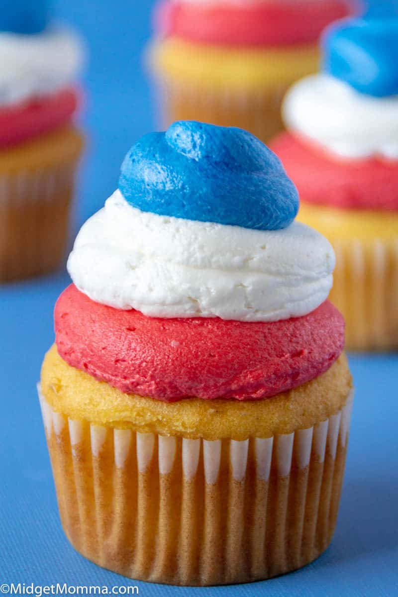 single 4th of July cupcake