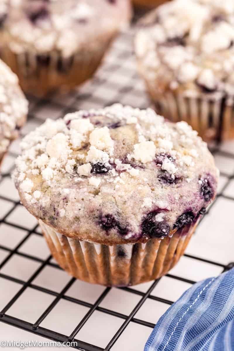 close up photo of Blueberry Streusel Muffins
