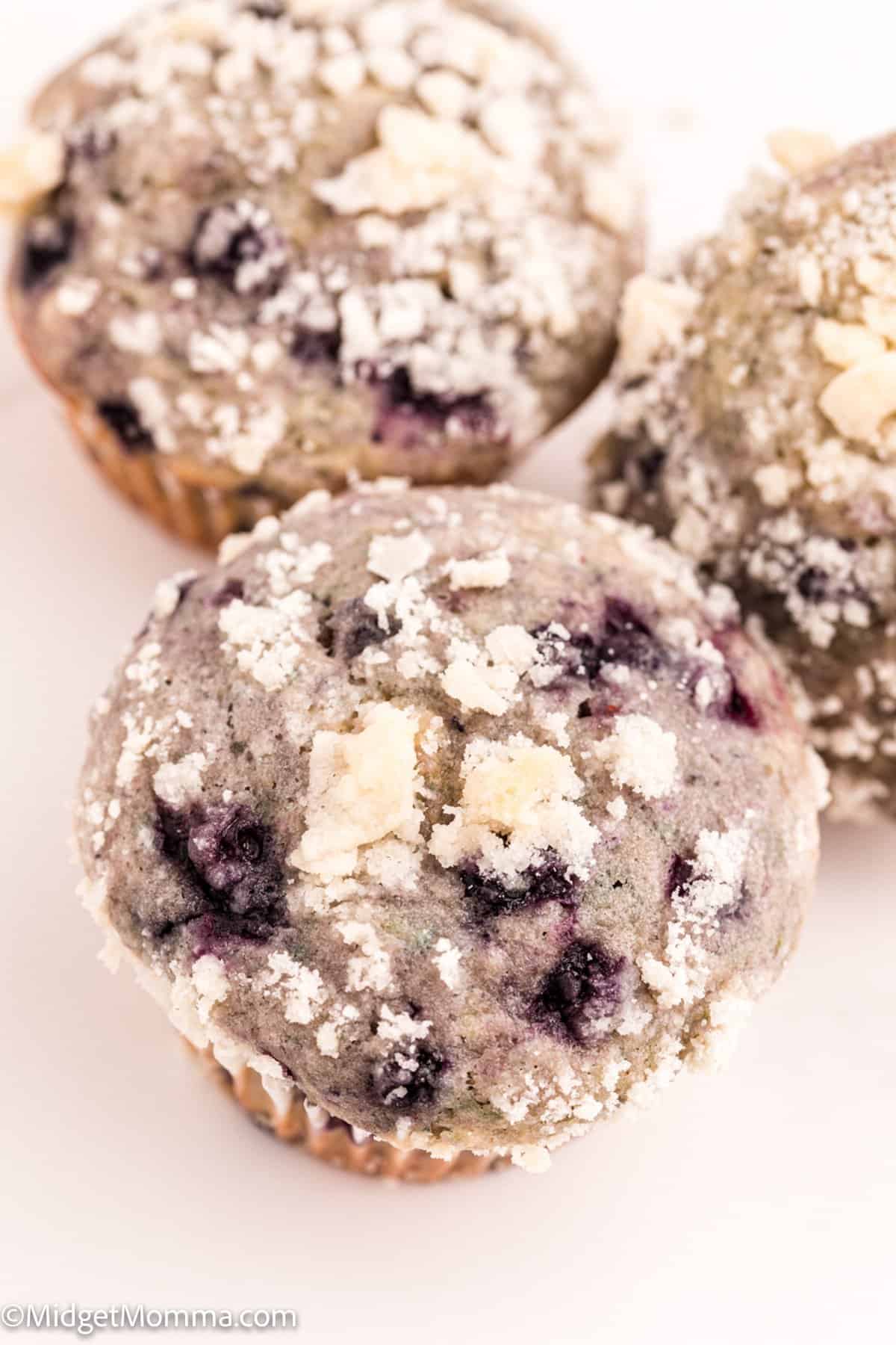 overhead photo of Blueberry Streusel Muffins