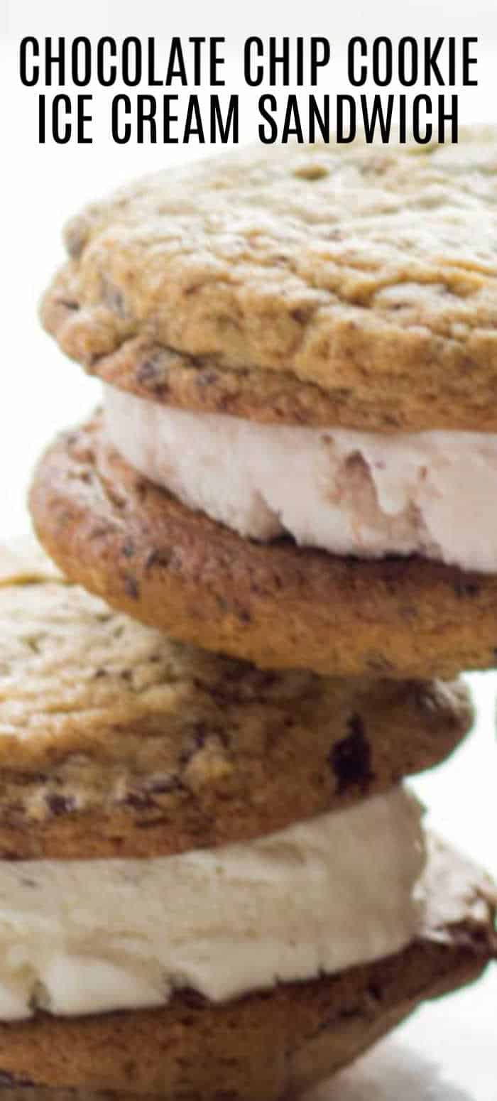 Chocolate Chip Cookie Ice Cream Sandwiches • MidgetMomma