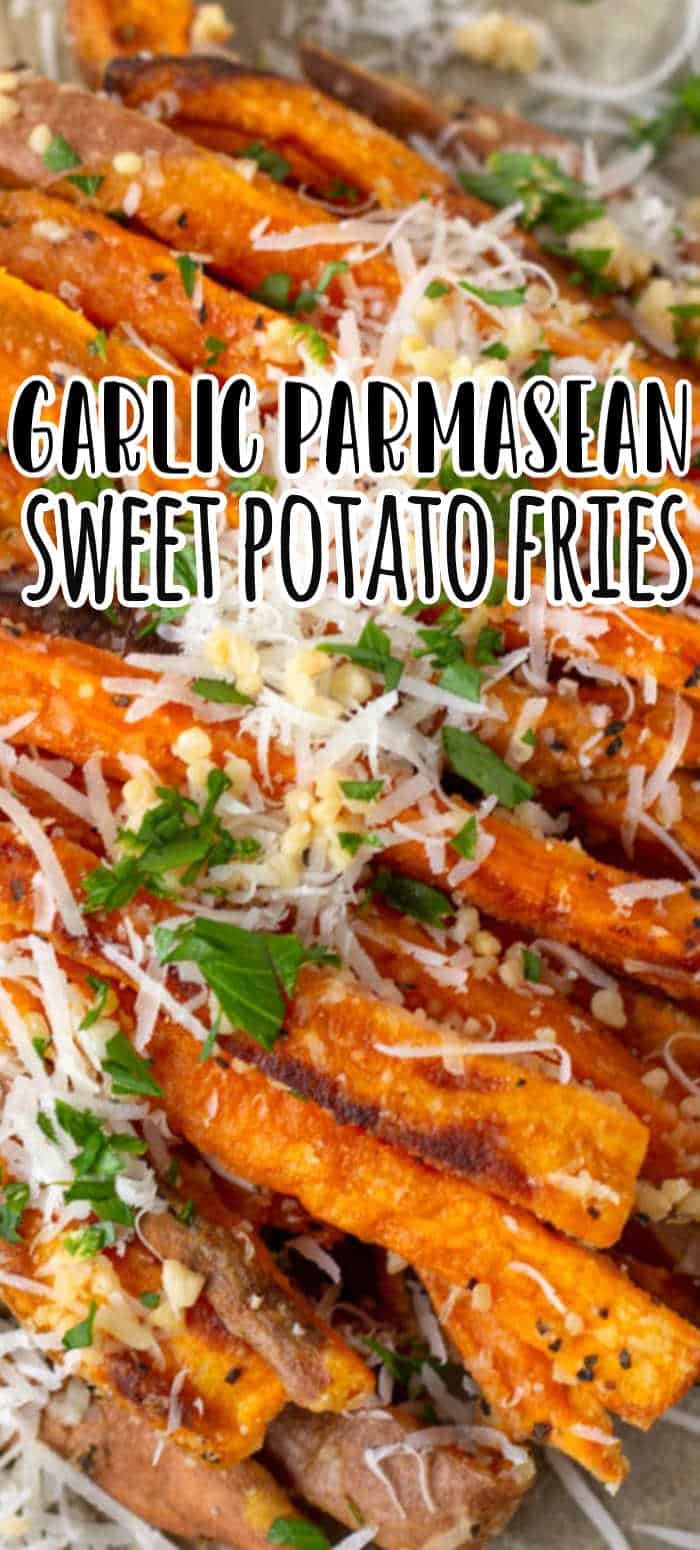 Parmesan Garlic Sweet Potato Fries Recipe • MidgetMomma