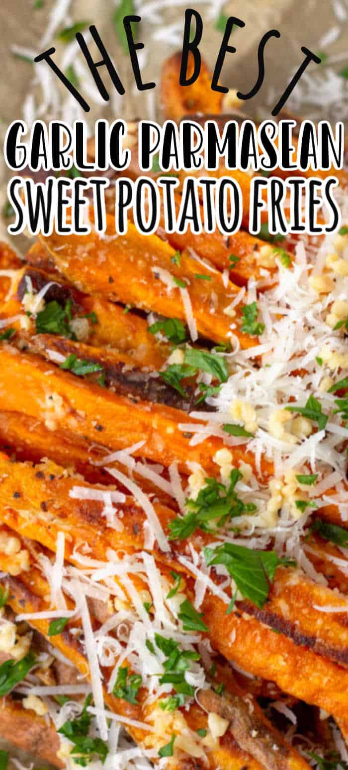 Parmesan Garlic Sweet Potato Fries Recipe • MidgetMomma