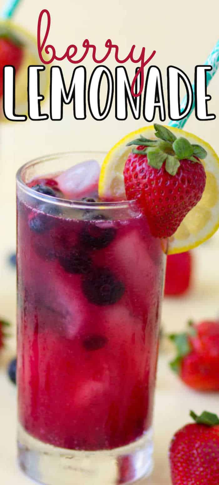 Refreshing Berry Lemonade (Made with Strawberries, Blueberries & Blackberries)