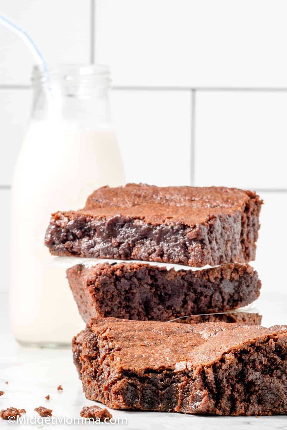 stack of from scratch brownies