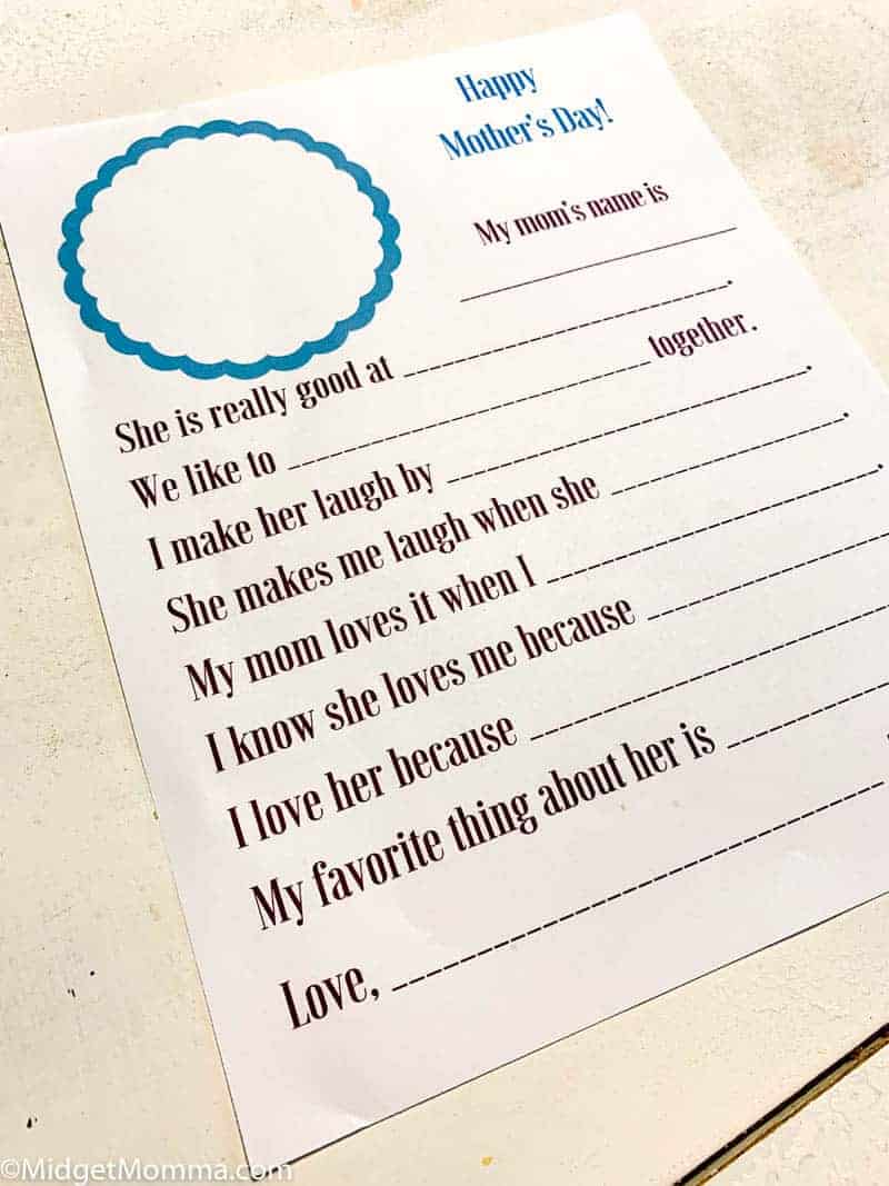 Mother's Day Printable for kids