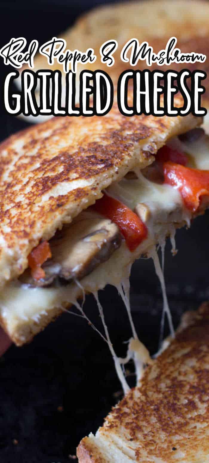 Provolone Grilled Cheese with Roasted Red Pepper & Mushrooms