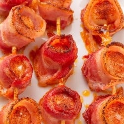 Bacon Wrapped Scallops close up photo