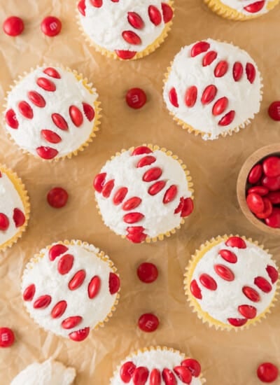 Baseball cupcakes