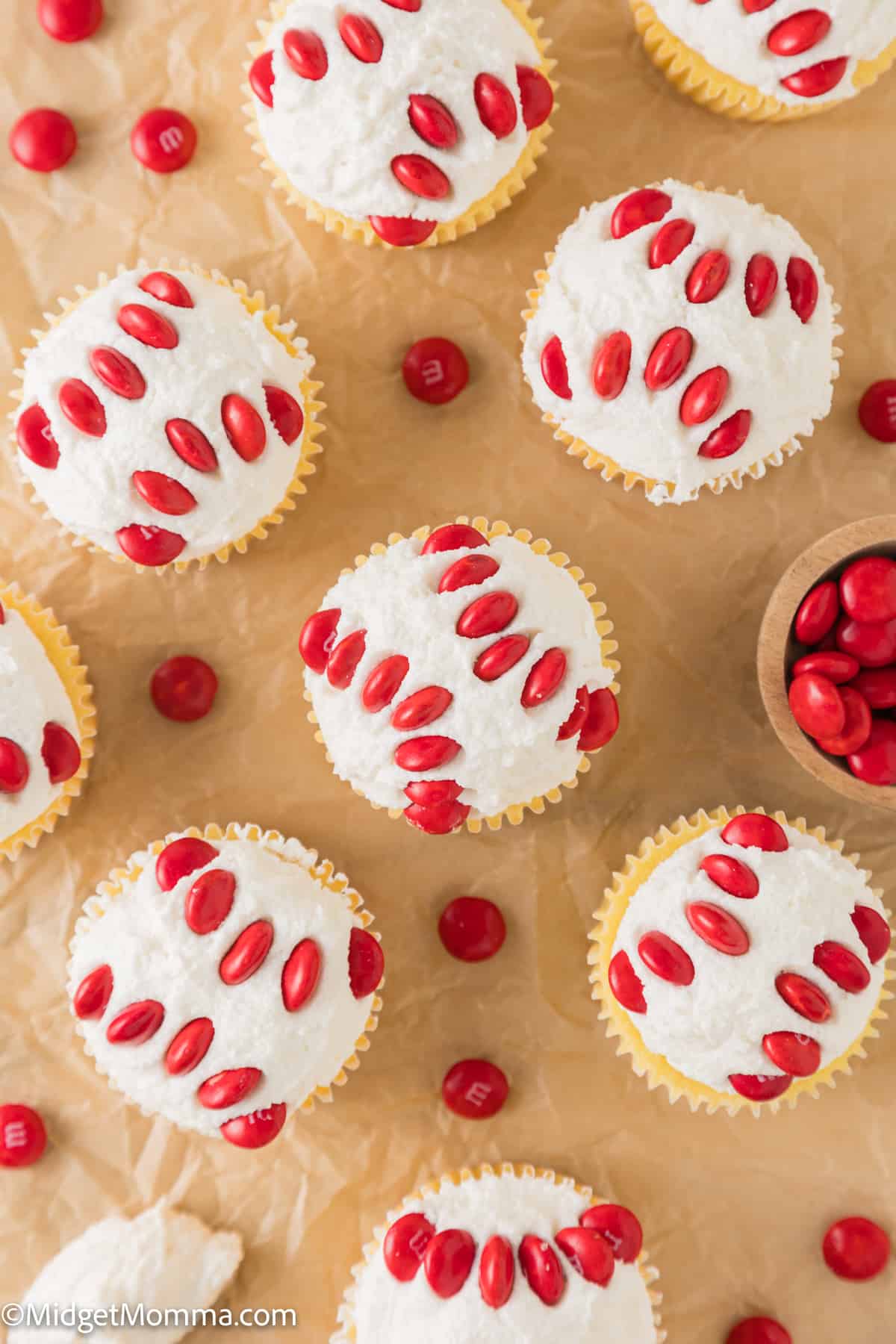 Baseball cupcakes