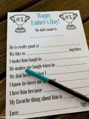 All About Dad Father's Day Printable For Kids • MidgetMomma
