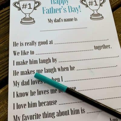 Father's Day ALl about dad printable