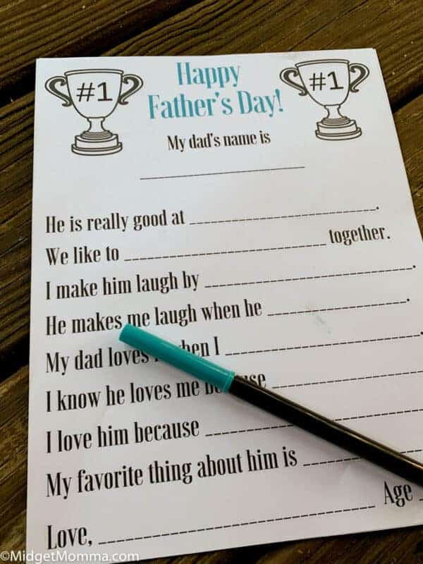 Father's Day ALl about dad printable