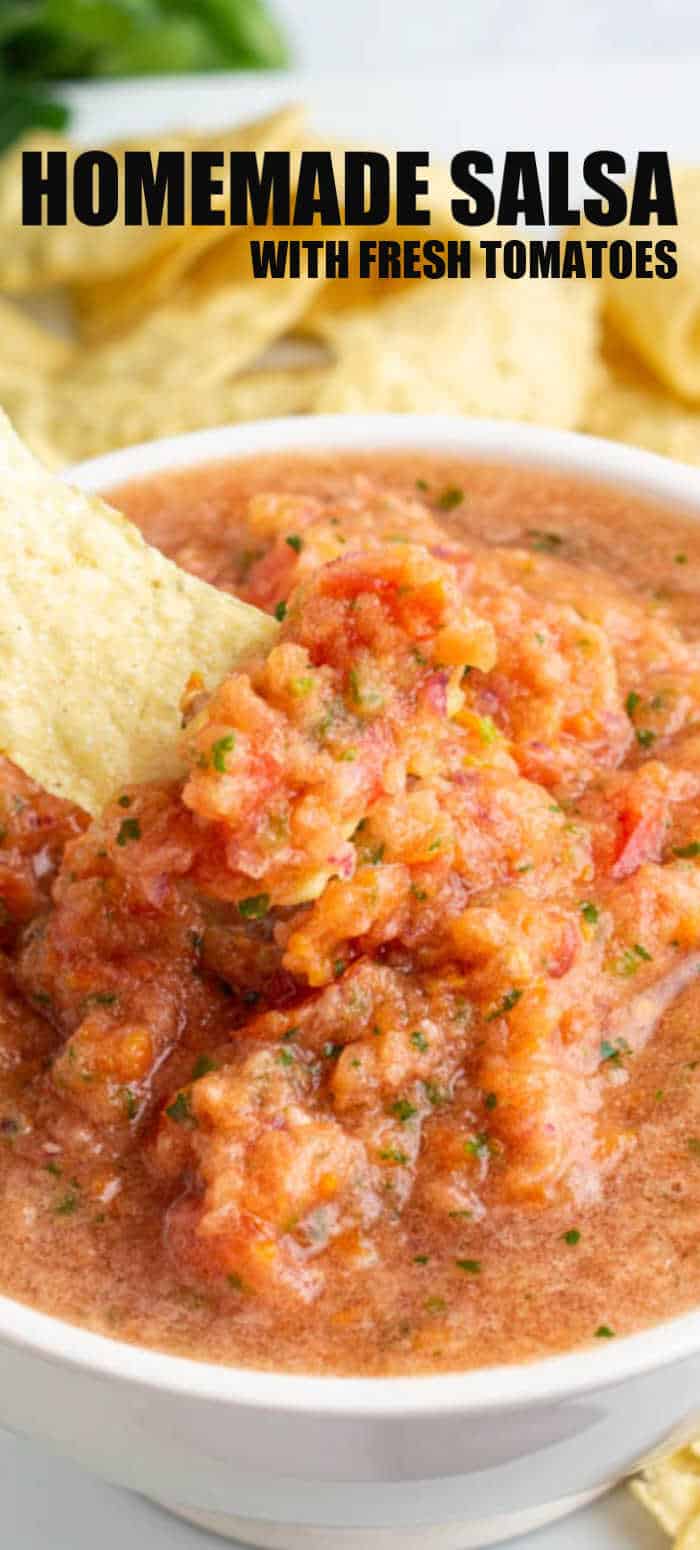 How to Make Homemade Salsa with fresh tomatoes •