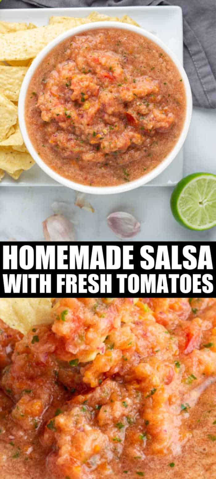 How to Make Homemade Salsa with fresh tomatoes •