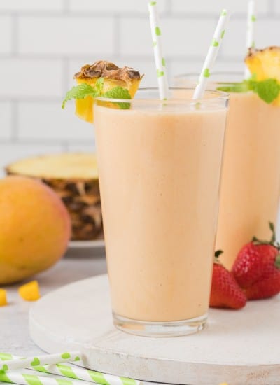 Tropical Strawberry Mango Pineapple Smoothie