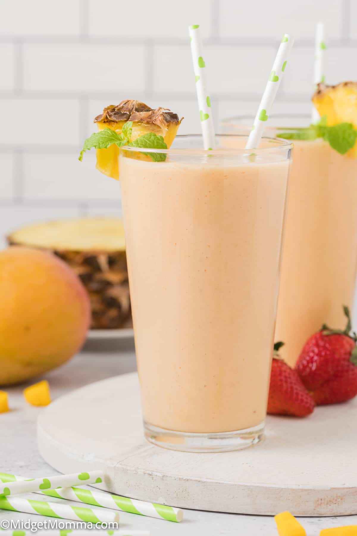 Tropical Pineapple Smoothie in a glass
