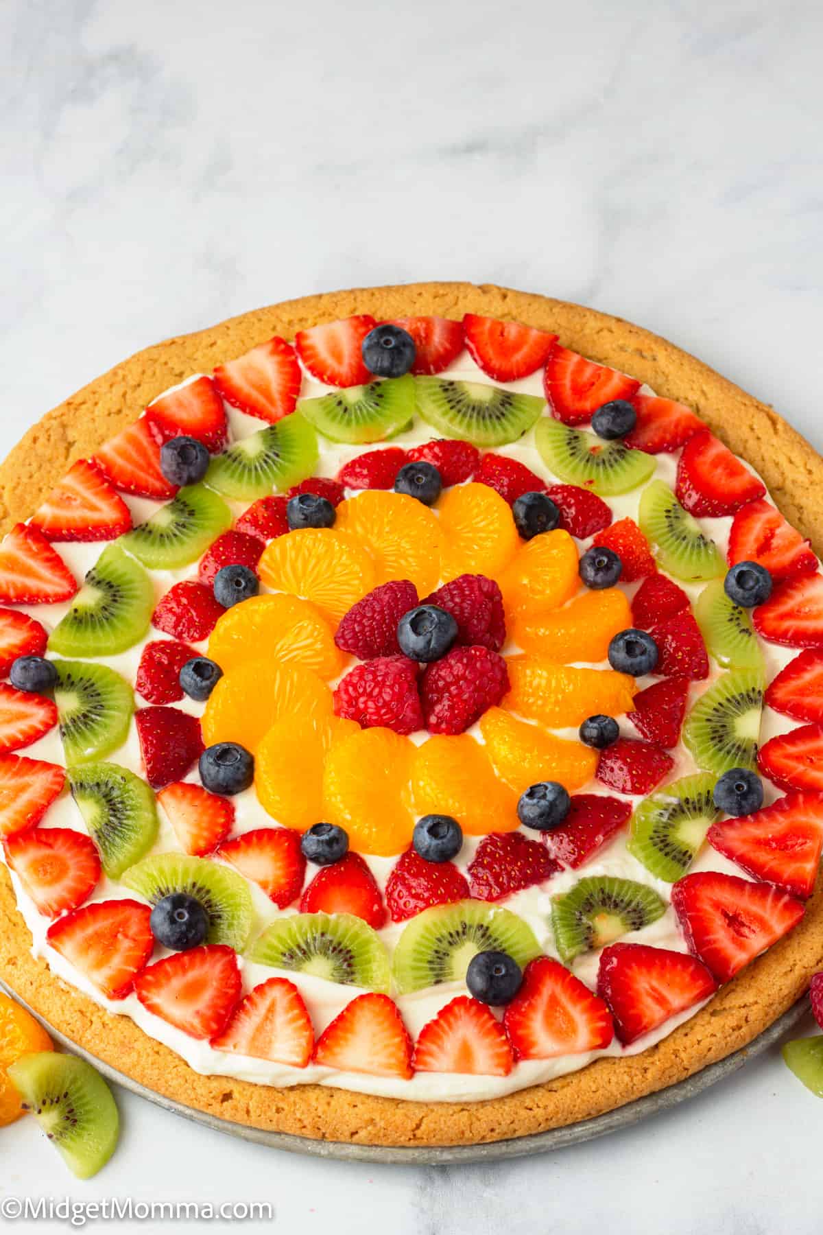 side view of Fruit Pizza recipe