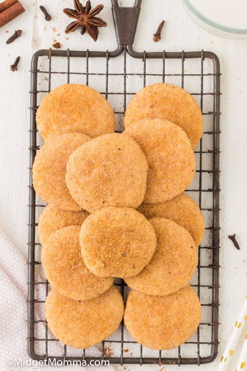 overhead photo of  Pumpkin Snickerdoodle Cookies