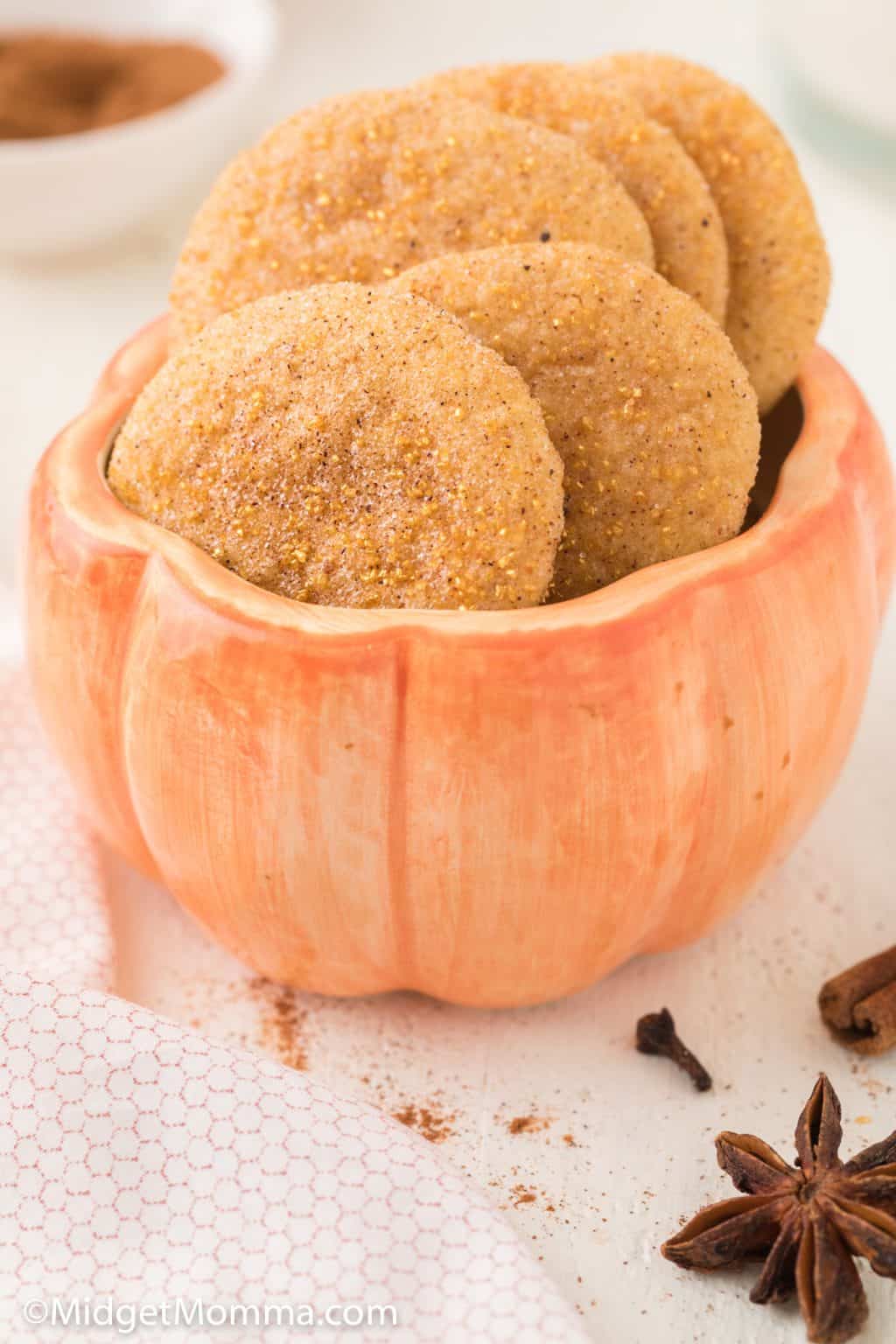 Soft and Chewy Pumpkin Snickerdoodle Cookies MidgetMomma