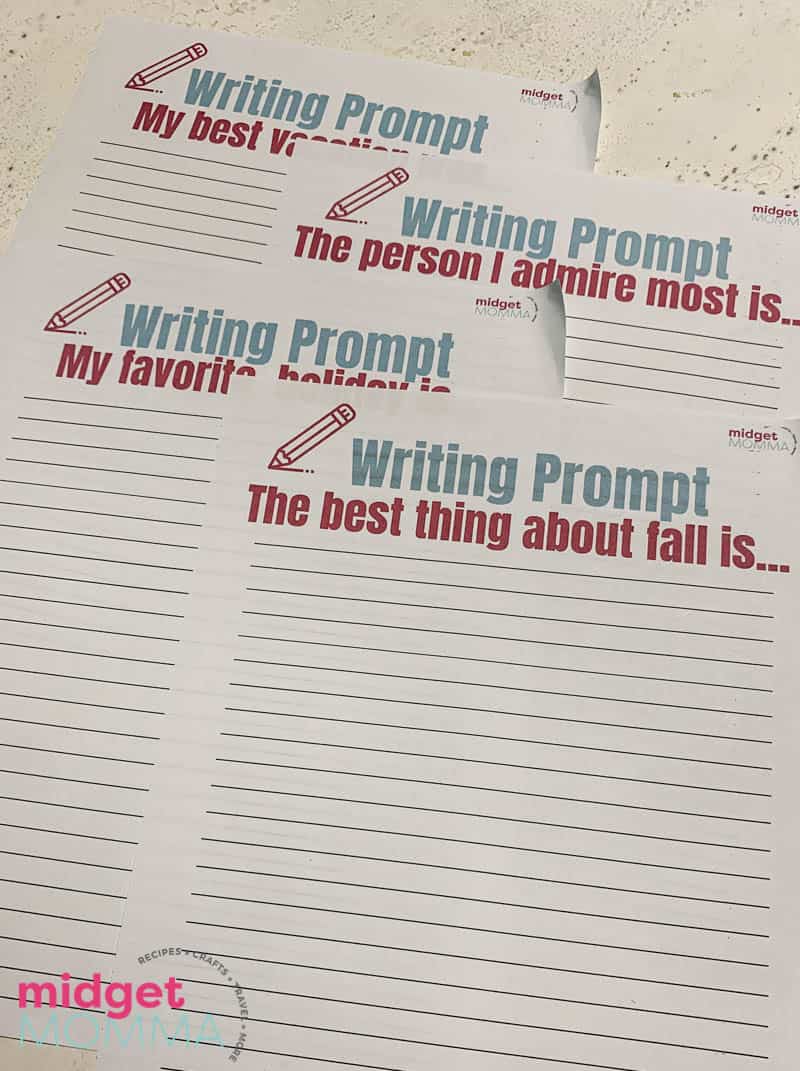 Weekly Wriitinig Prompts Printable