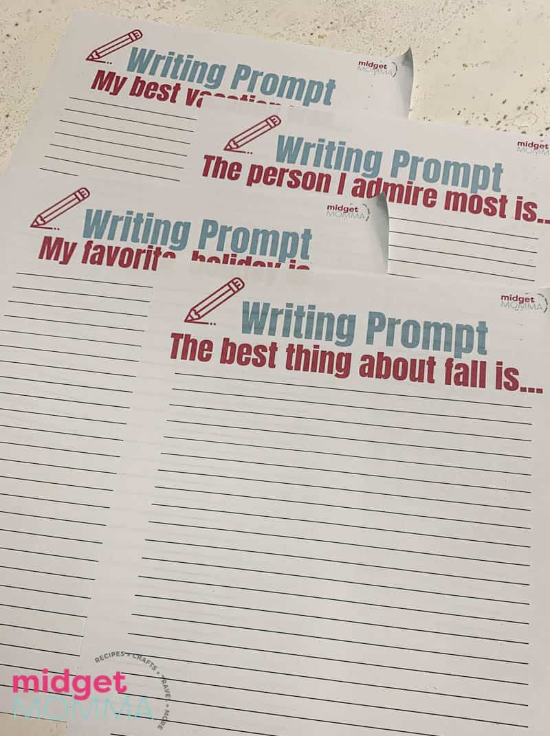 Weekly Wriitinig Prompts Printable