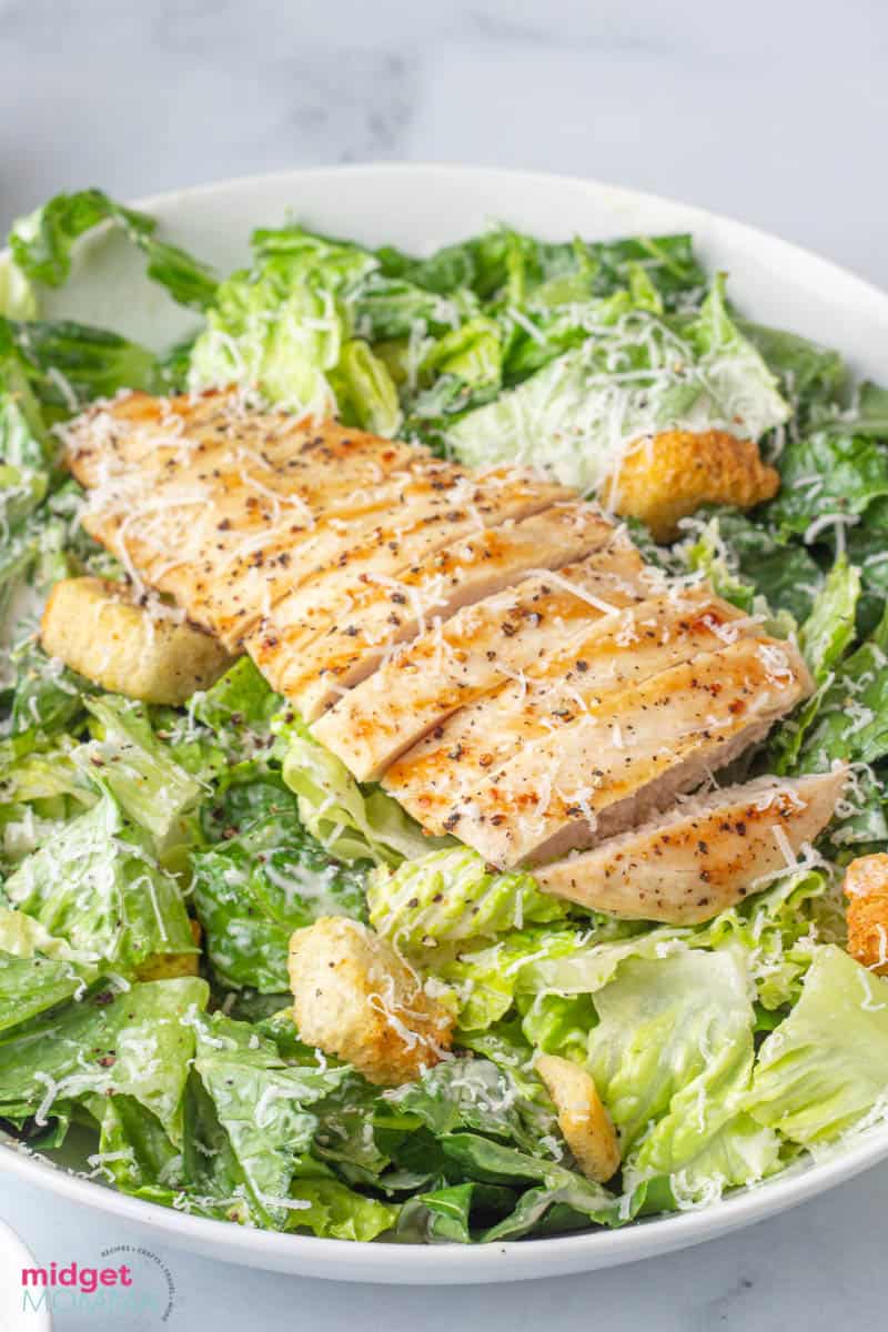 Caesar Salad with Chicken and Homemade Caesar dressing