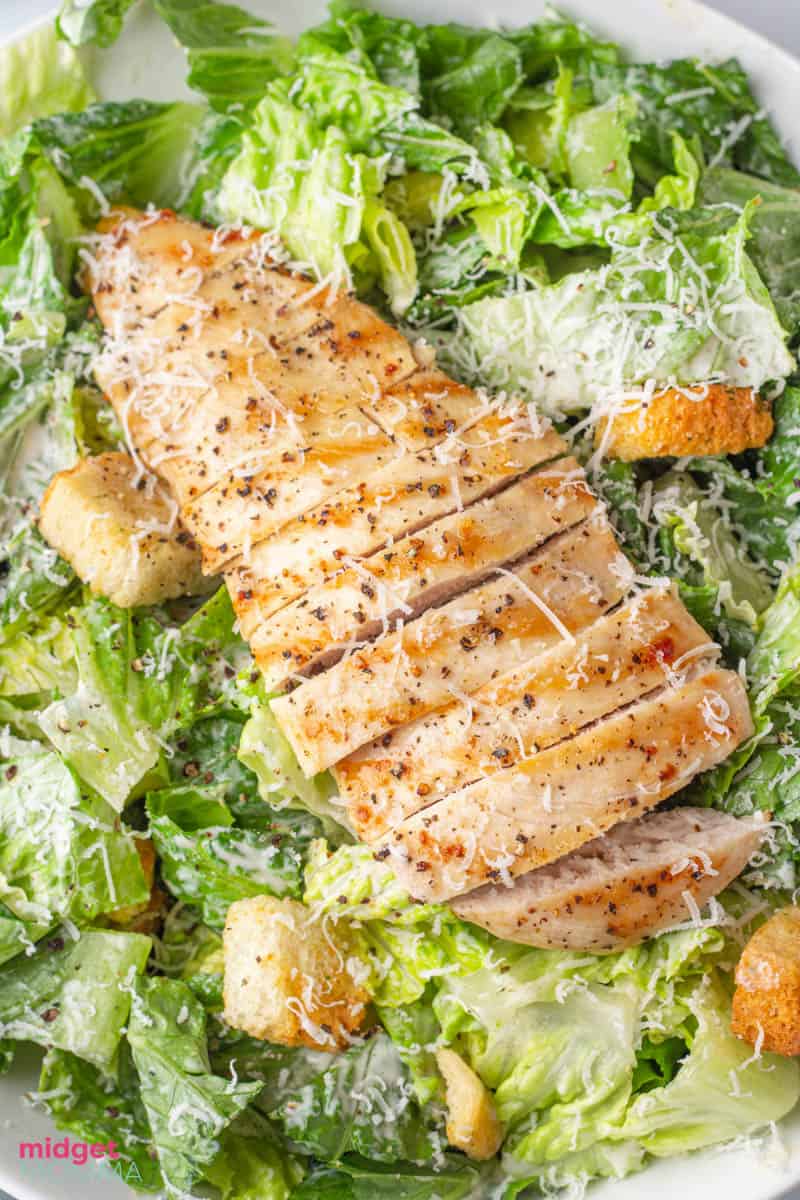 Caesar Salad with Chicken and Homemade Caesar dressing