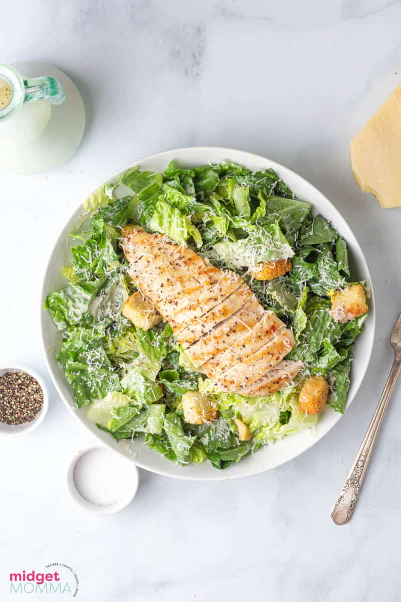 Caesar Salad with Chicken and Homemade Caesar dressing