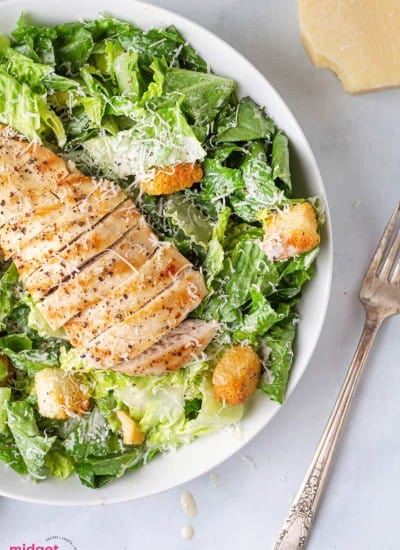 Caesar Salad with Chicken and Homemade Caesar dressing