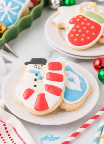 Christmas Sugar Cookies on a plate