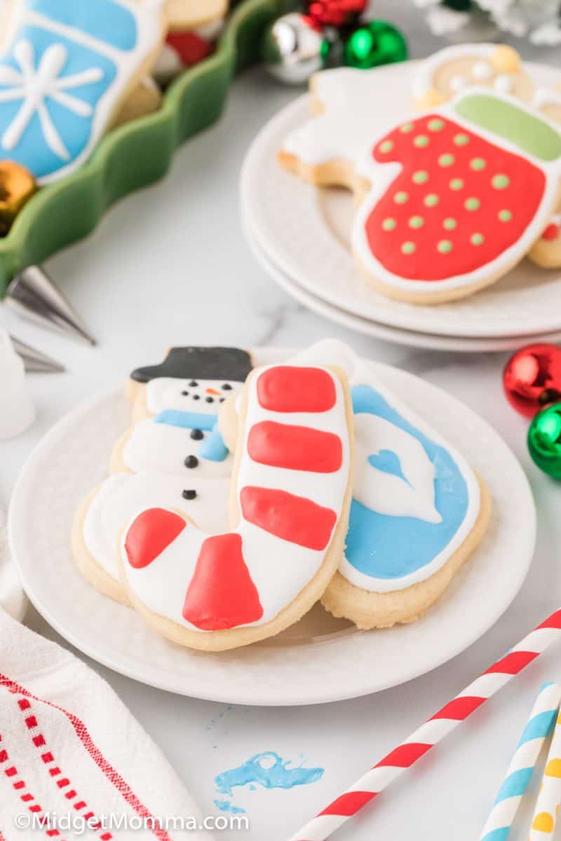 Christmas Sugar Cookies on a plate