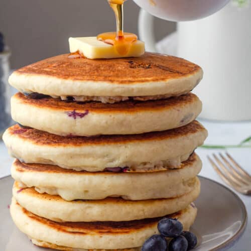 The Fluffiest Homemade Blueberry Pancakes • MidgetMomma