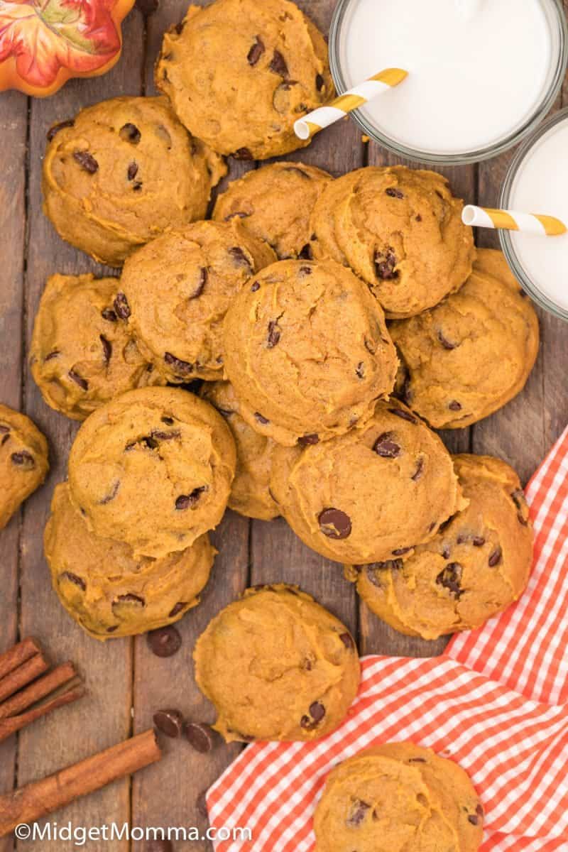 Pumpkin Chocolate Chip Cookies Recipe • MidgetMomma