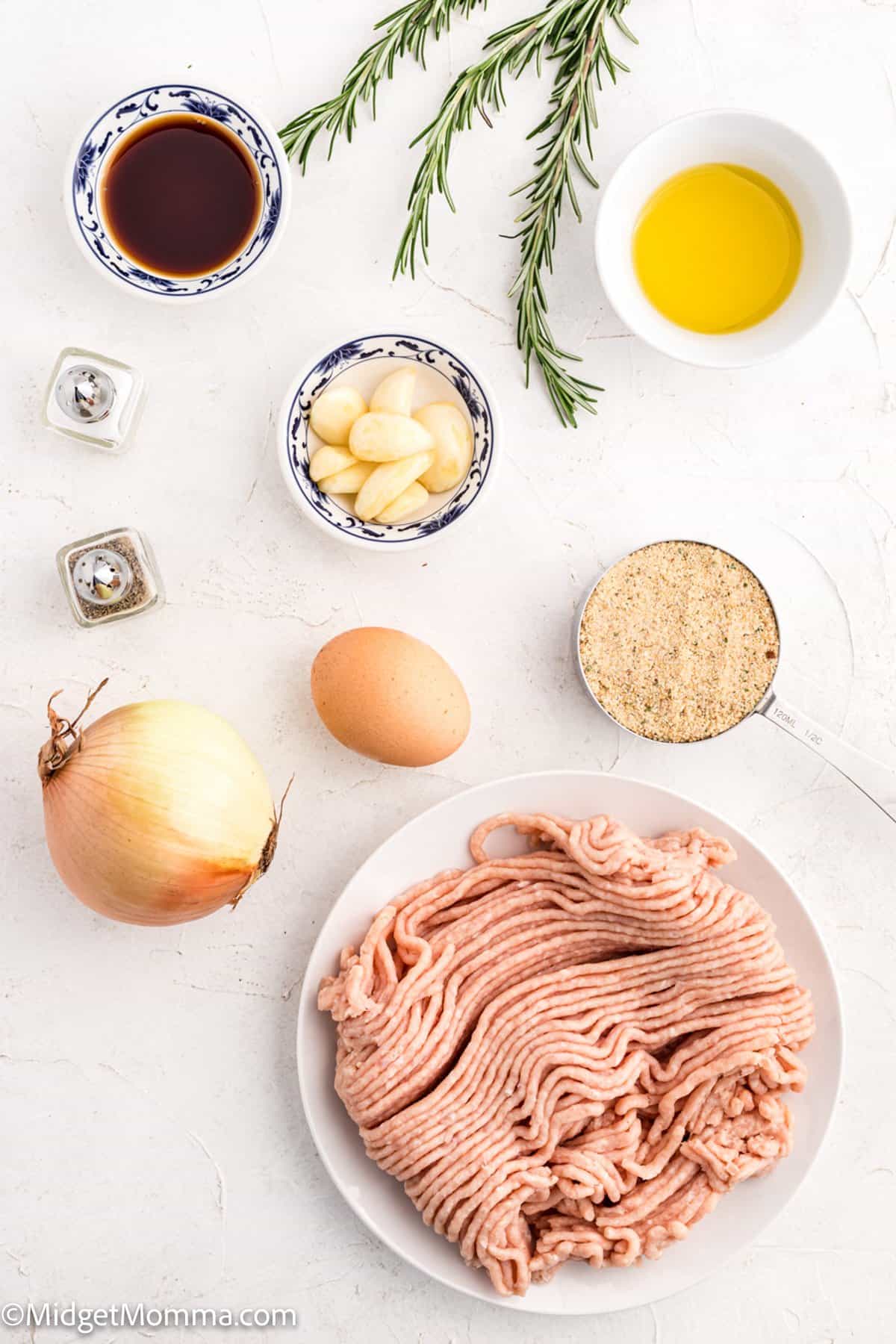 Rosemary Garlic Baked Chicken Meatballs ingredients