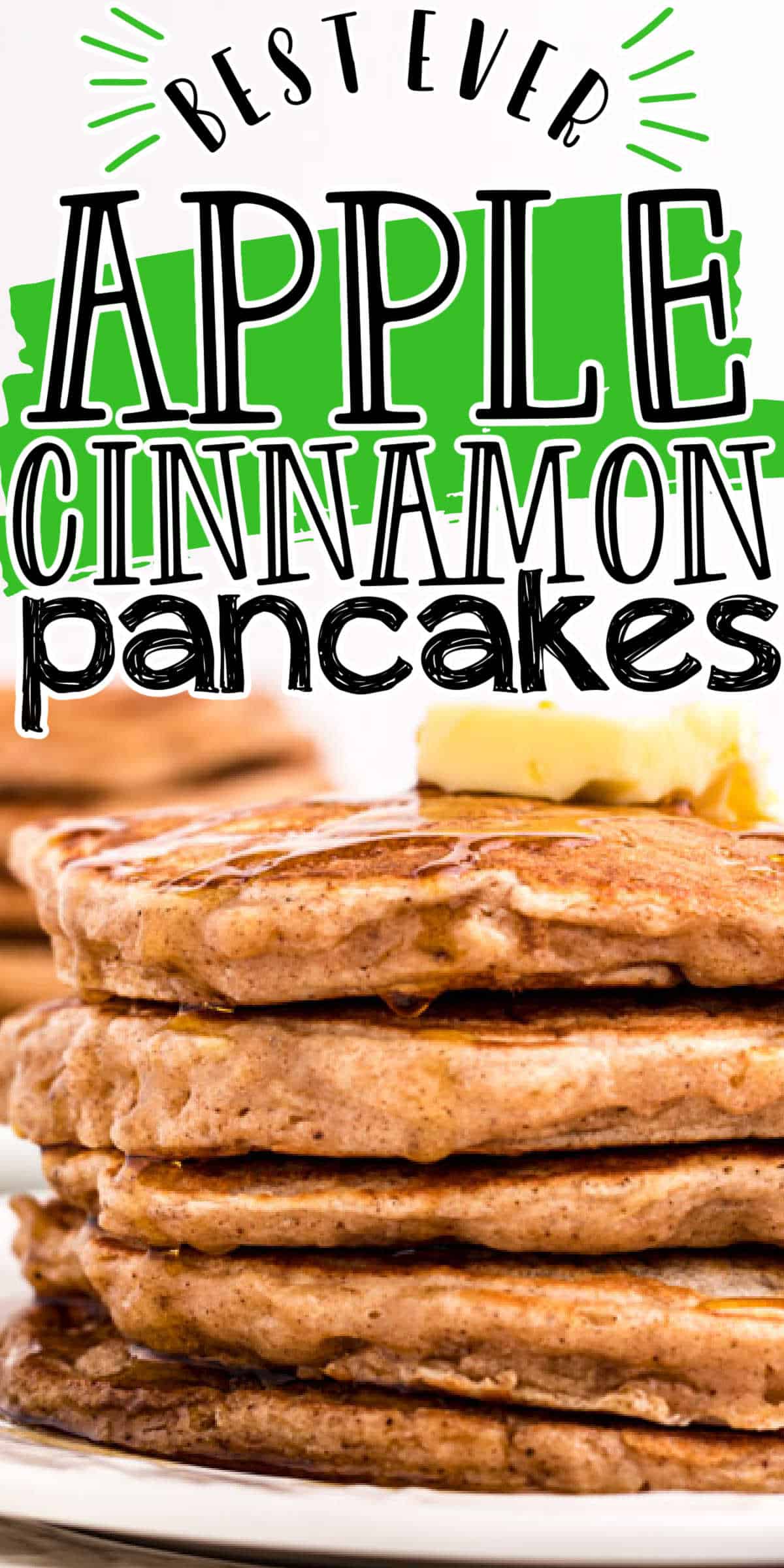 Fluffy Apple Cinnamon Pancakes •