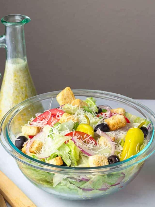 How to Make Olive Garden Salad • MidgetMomma