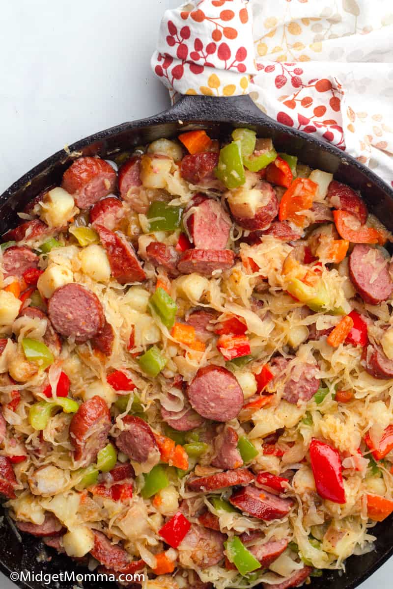 Kielbasa Sauerkraut Potatoes Skillet