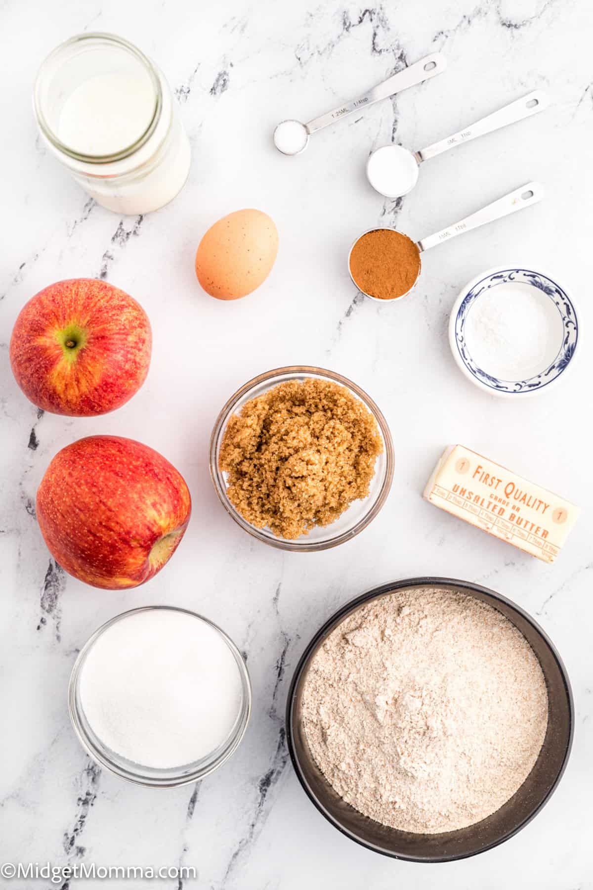 Whole Wheat Apple Cinnamon Muffins Recipe ingredients