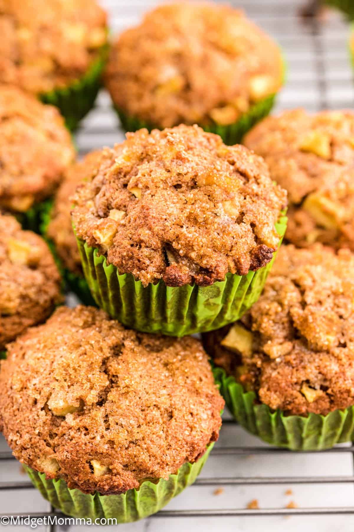 stack of Whole Wheat Apple Cinnamon Muffins