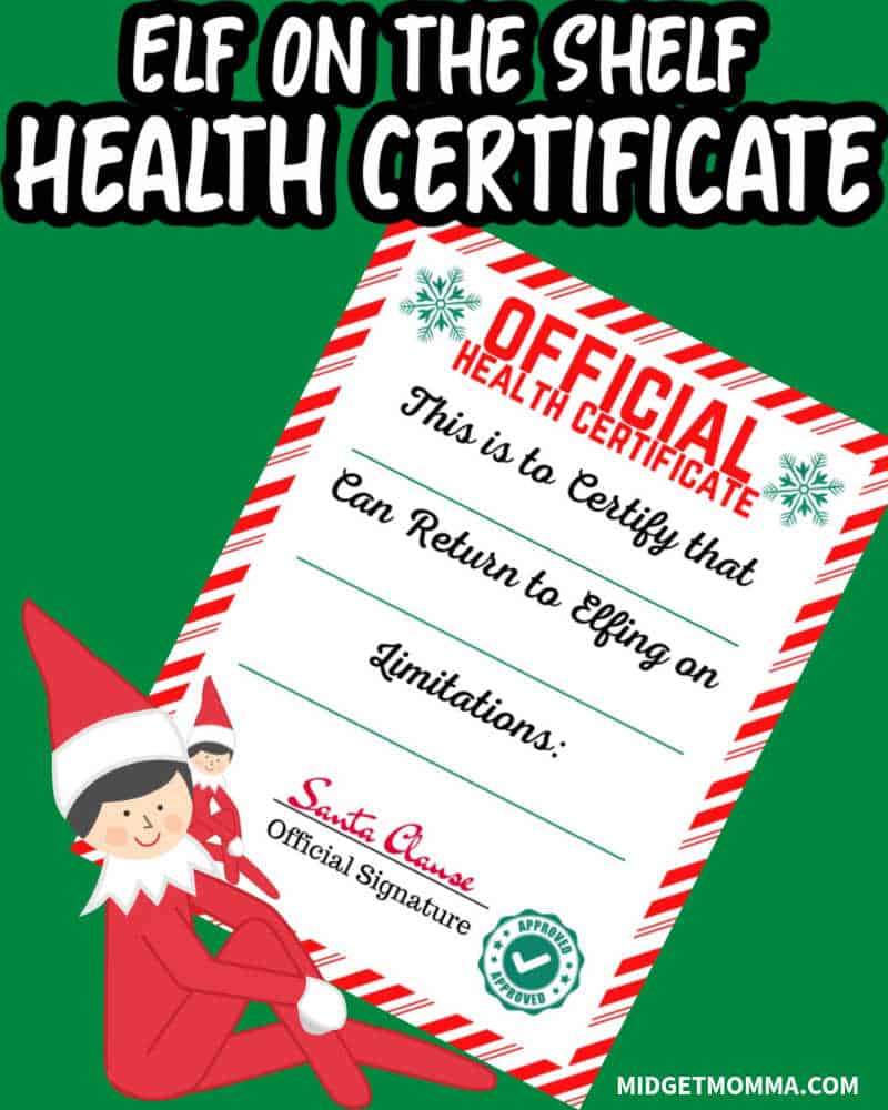 Elf on the Shelf Health Certificate