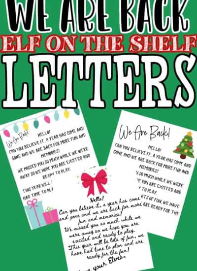 Elf on the Shelf We are back letter