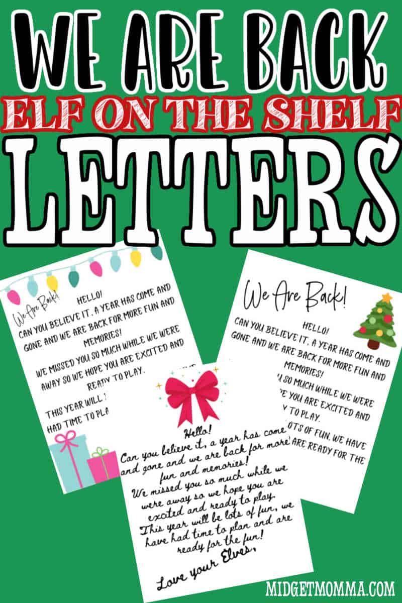 Elf on the Shelf We are back letter