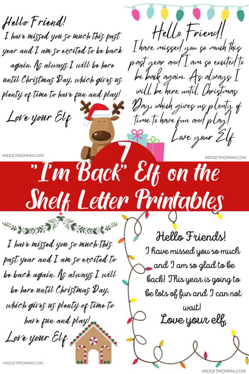 7 Awesome Elf on the Shelf "I'm Back" Letter Printables • MidgetMomma