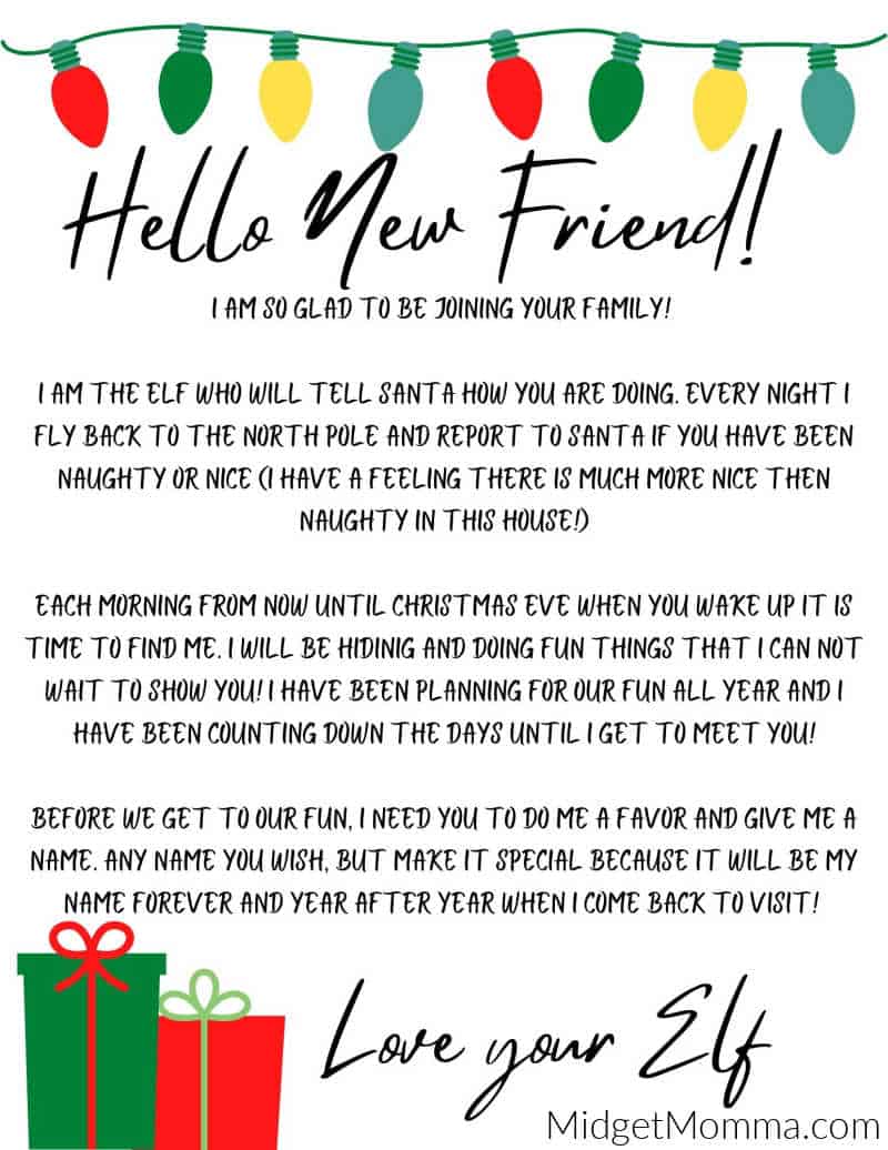 Elf on the Shelf Arrival Letter. FREE Elf On the Shelf Printable