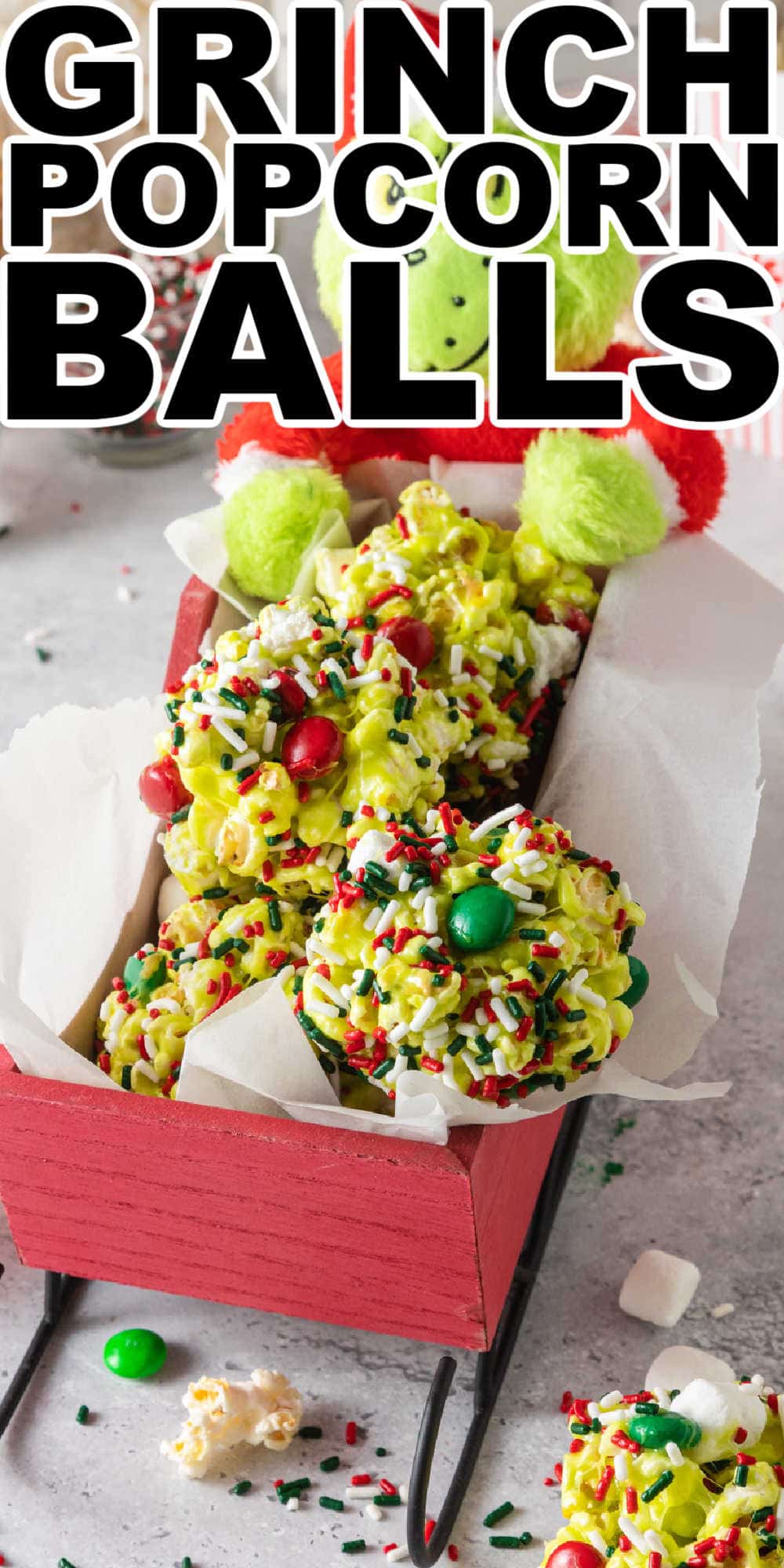 Grinch Popcorn Balls Recipe Made with Fresh Popcorn • MidgetMomma