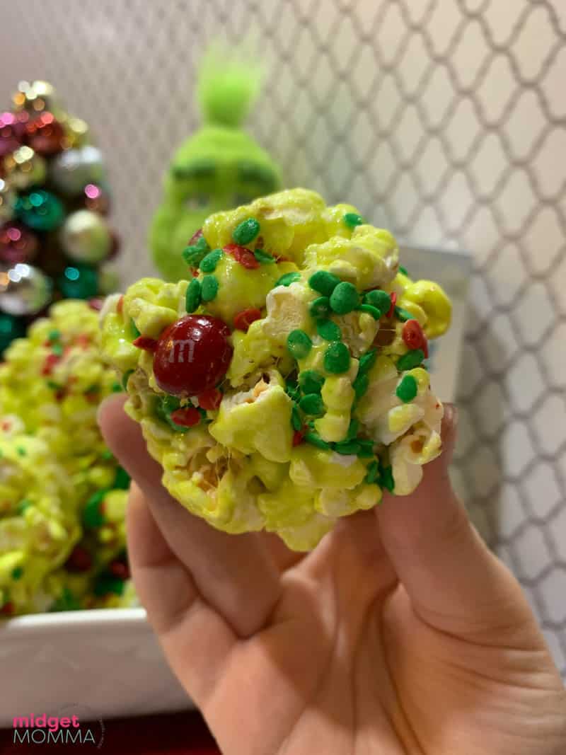 Grinch Popcorn Balls